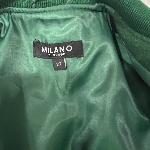 Green Milano Di Rouge Kids Gamble Jacket Wool Bomber Jacket 2T Unisex - Picture 4 of 7